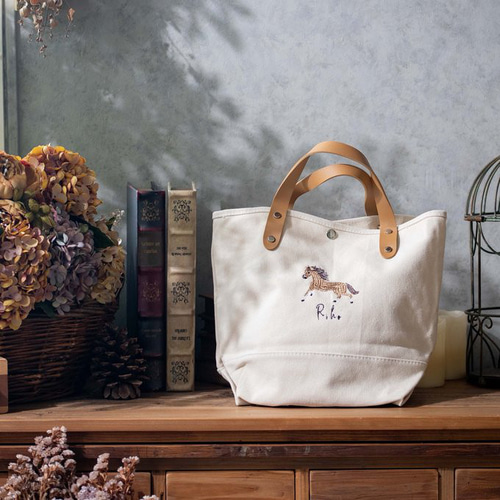 いいね2000♡馬刺繍累計800個！馬刺繍bag キャンバス マザーズバッグ