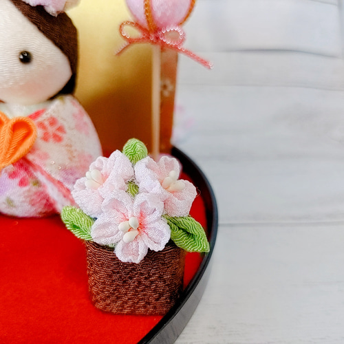 現代風 おひなさま ひな人形 ちりめん 桃の節句 つまみ細工 雛人形