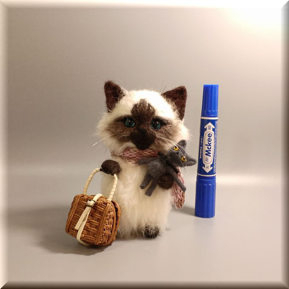羊毛フェルト 猫 旅猫さん ヒマラヤン ペルシャ猫 ねこ ネコ 猫
