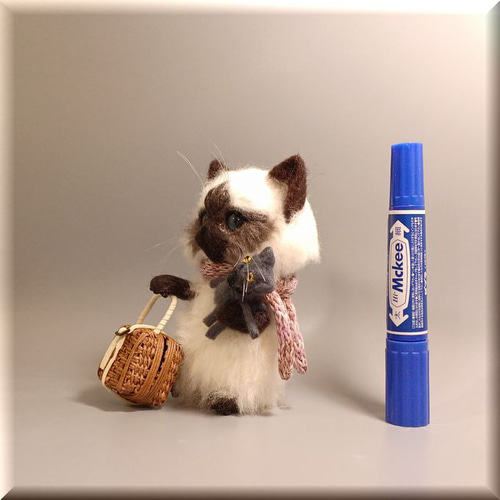 羊毛フェルト 猫 旅猫さん ヒマラヤン ペルシャ猫 ねこ ネコ 猫