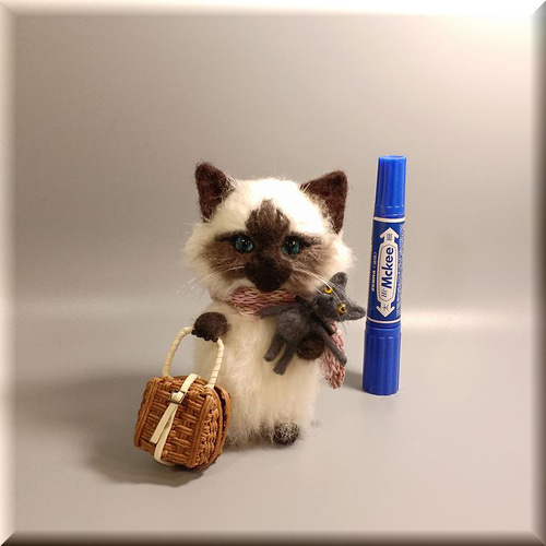 羊毛フェルト 猫 旅猫さん ヒマラヤン ペルシャ猫 ねこ ネコ 猫