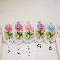 かぎ針編み クラシカルなバラのヘアピン(全5色)  ヘアアクセサリー/バレッタ 6枚目の画像