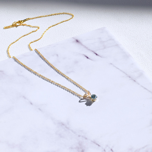 再販】『平和』ブルージルコン ネックレス◇4mm【14kgf】12月誕生石