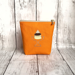 クリームソーダ&プリン！ポーチ【オレンジ】 2枚目の画像