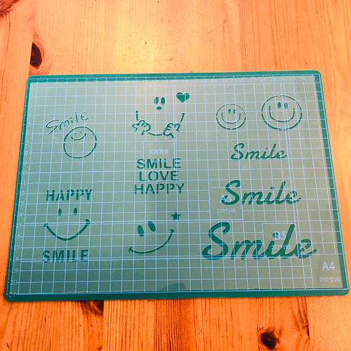 No.197 送料込ステンシルシート スマイル ニコちゃんマーク にこちゃん