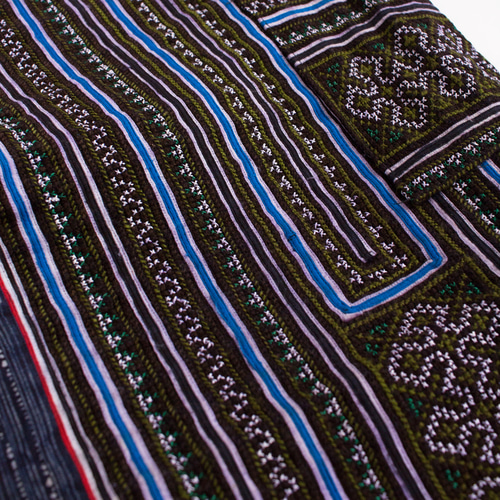 エスニック タイパンツ　モン族　カラフル　モン族刺繍とバティック古布　ロング丈 marblemarket-ethnic_fwgo