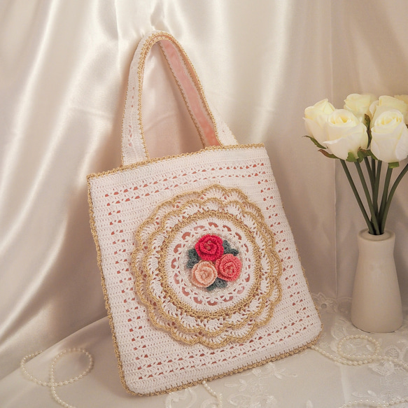 〈user_c7d7d101〉3点 黒 ピンクバラモチーフトートバッグ user_c7d7d101様専用〉3点 黒 ピンクバラモチーフトートバッグ