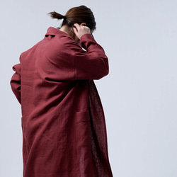 【wafu入門版】數量有限！男女皆宜的亞麻長袍/Suho h022o-suh2 第5張的照片