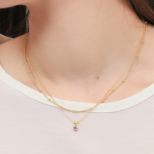 星の一粒ネックレス《3色》4mm【14kgf/サージカルステンレス