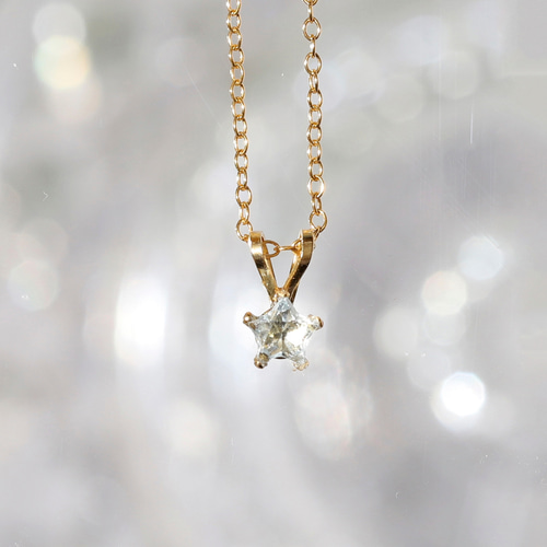 星の一粒ネックレス《3色》4mm【14kgf/サージカルステンレス