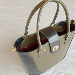 Ka様ご注文のトートバッグ（ショルダーベルト付き、黒色&モスグリーン） 2枚目の画像