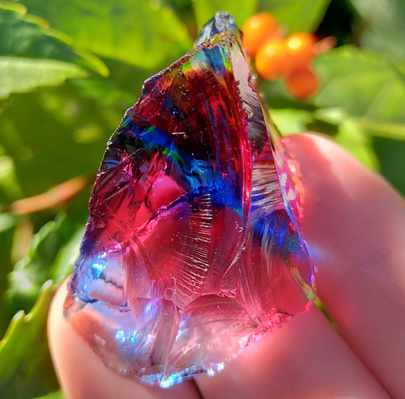 ◇アンダラクリスタル 琥珀色 虹入り 108g◇Andara Crystal◇