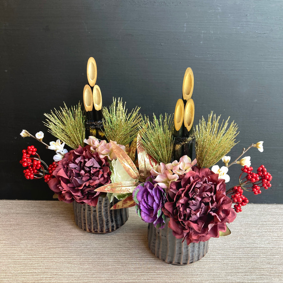 再販決定！数量限定【大人気】お正月 門松L ー大人カラー02 しめ縄