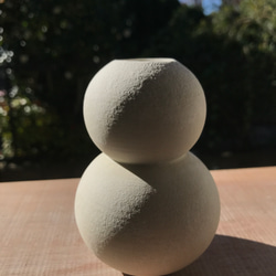 球のオブジェ花器　雪　2段 3枚目の画像