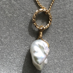 淡水バロックパール×k18×ダイヤモンド ペンダント | kasane jewelry