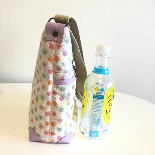ショルダーバッグ ウール ホワイト系ドット ショルダーバッグ tumugi 