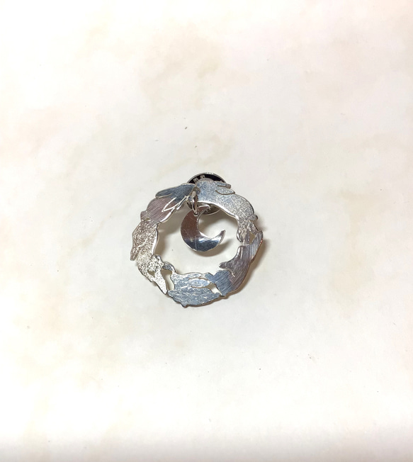 銀のメガネホルダー　月とうさぎ　 1枚目の画像