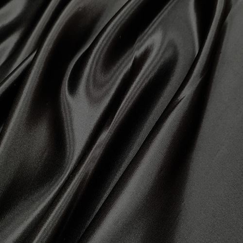 訳あり シルク生地 サテンシャンタン 黒 29匁 幅114cm×480cm /C250  