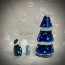 青いサンタとクリスマスツリーマト３人組 2枚目の画像