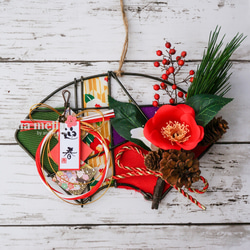 扇形壁掛け《正月飾り／普段使い両用》【2023Creema限定お正月