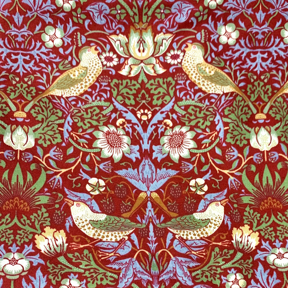 \\William Morris いちご泥棒// 選べるゴムサイズのスカート(ボルドー) 2枚目の画像