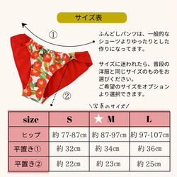 ふんどしショーツ リラックスショーツ ふんどしパンツ ふんぱん フンティ 下着 S,M,Lサイズ 韓国生地 赤つばき 6枚目の画像