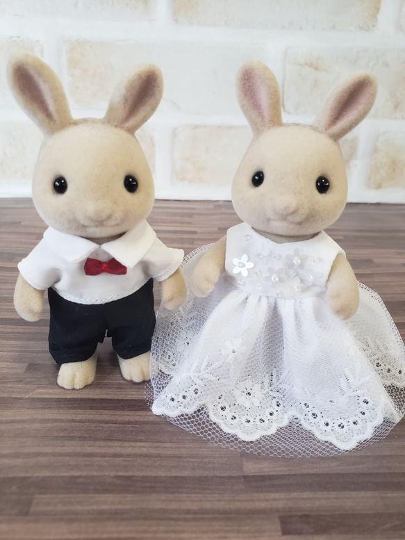ハンドメイド シルバニアファミリー ペア大人服 ウェディング風 結婚式