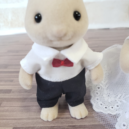 ハンドメイド シルバニアファミリー ペア大人服 ウェディング風 結婚式
