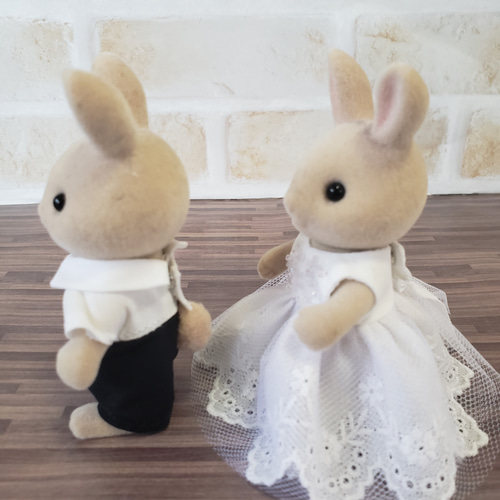ハンドメイド シルバニアファミリー ペア大人服 ウェディング風 結婚式