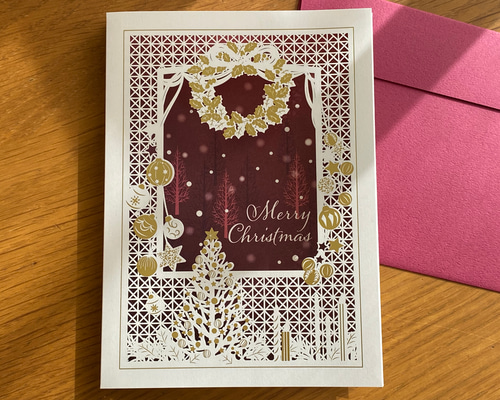新入荷しました！日本製！華やか！『レーザーカットクリスマスカード