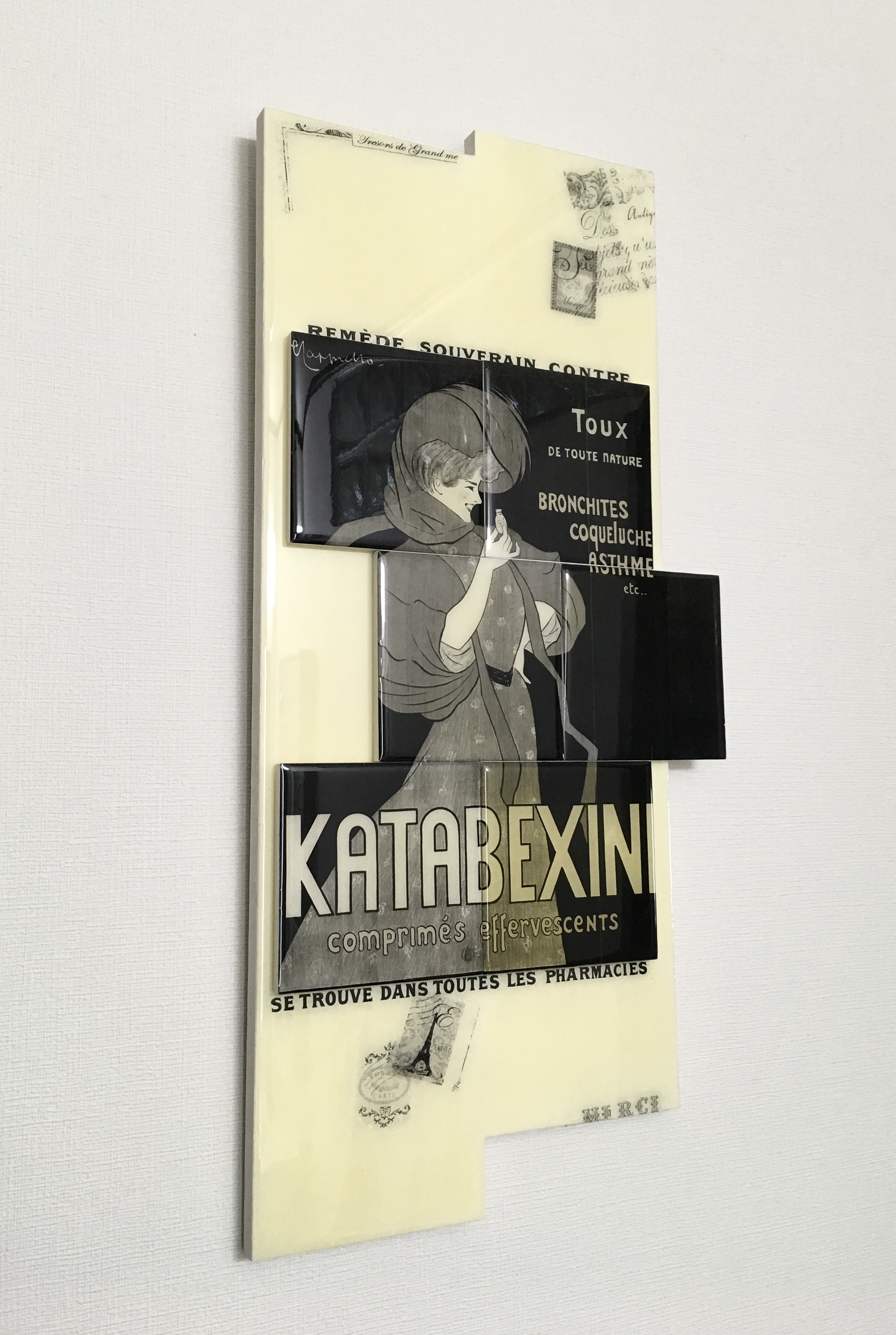 ★オリジナル一点もの★モノトーンの世界★オブジェ&コラージュアート★レジン