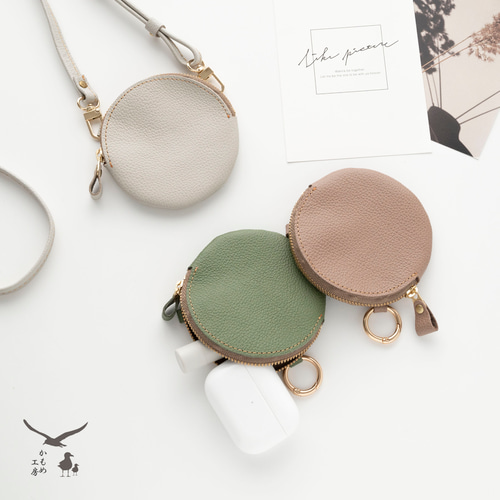 ミニマル ポーチ 【 シュリンクレザー 】 本革 小物 収納