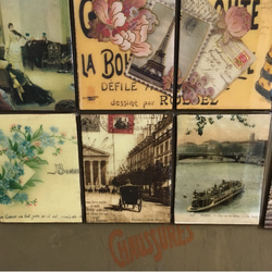 レトロなパリのコラージュ作品　ムーランルージュ　オリジナルアート 6枚目の画像