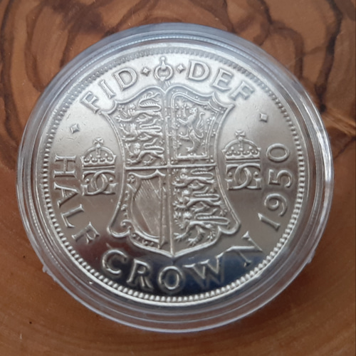 硬貨 イギリス 1950年 ハーフクラウン 英国コイン 美品です 本物