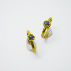 簡單小石系列-綠東菱玉‧黃銅開放戒圍戒指(隨機一個) 第1張的照片