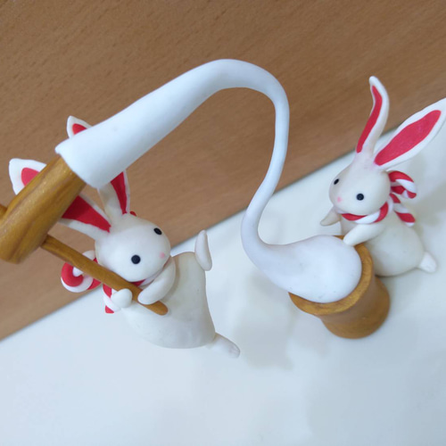 汚い vintage ornament ❀ キツネさんと仲良しの ウサギさん*✳ 