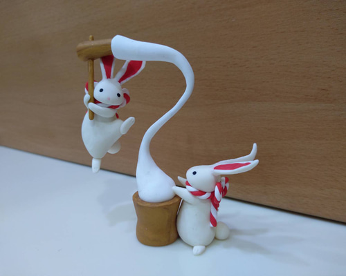 vintage ornament ❀ キツネさんと仲良しの ウサギさん*✳