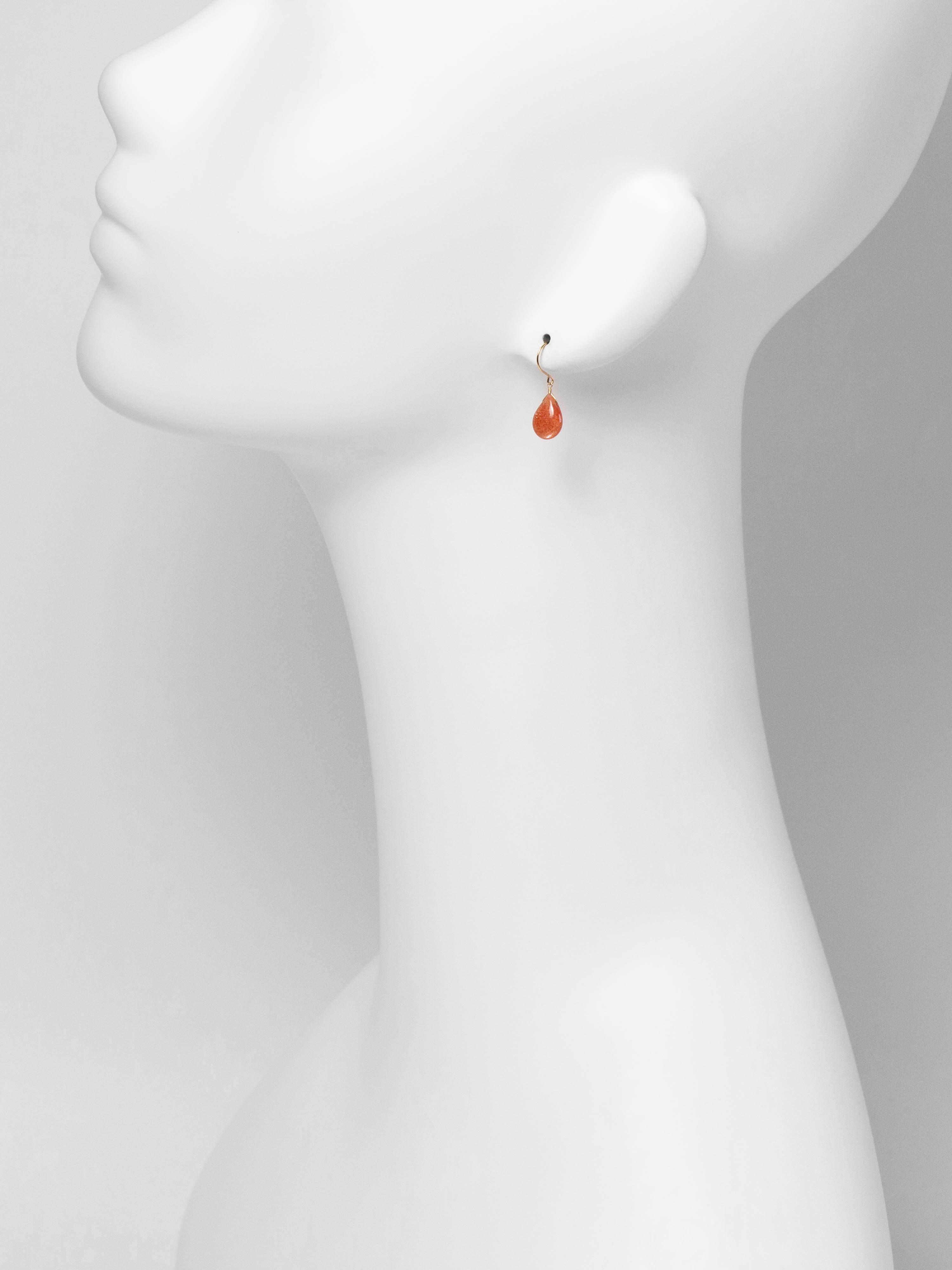 1点もの＊サンストーン ペアスムース ピアス-F