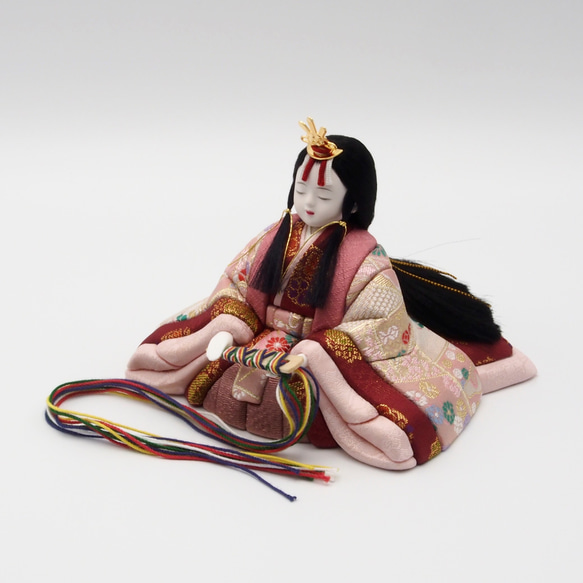 木目込ひな人形(S-59)金紫×ピンクエンジ 5枚目の画像