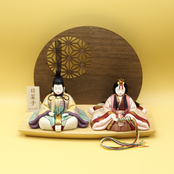 木目込ひな人形(S-59)金紫×ピンクエンジ 13枚目の画像