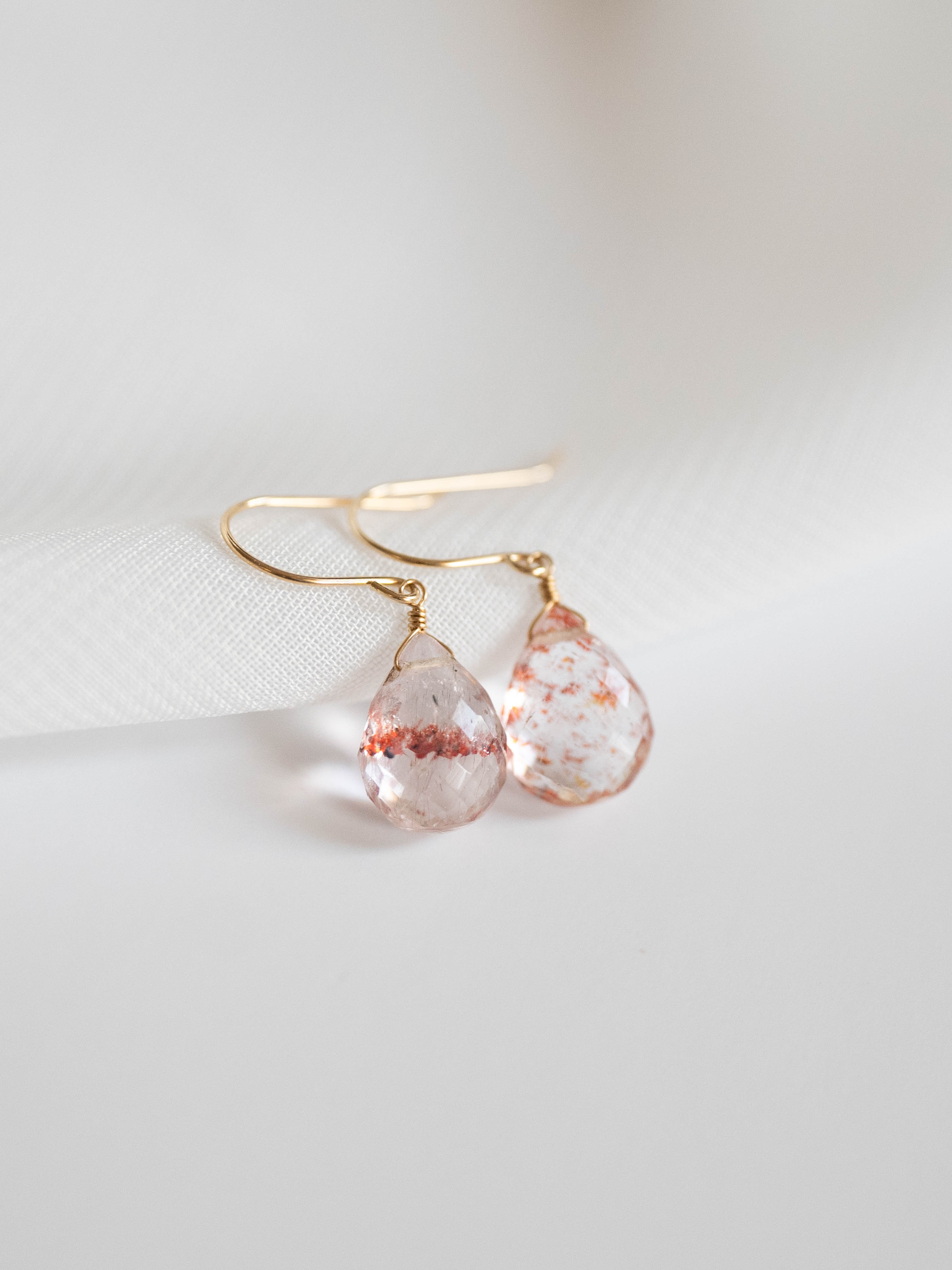 1点もの＊K10レピドクロサイトインクォーツ ペアシェイプ ピアス-B