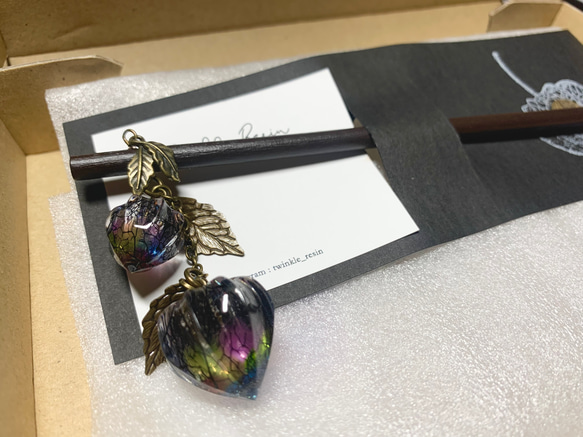 （仮価格にしてあります）鬼灯レジンのかんざし 10枚目の画像