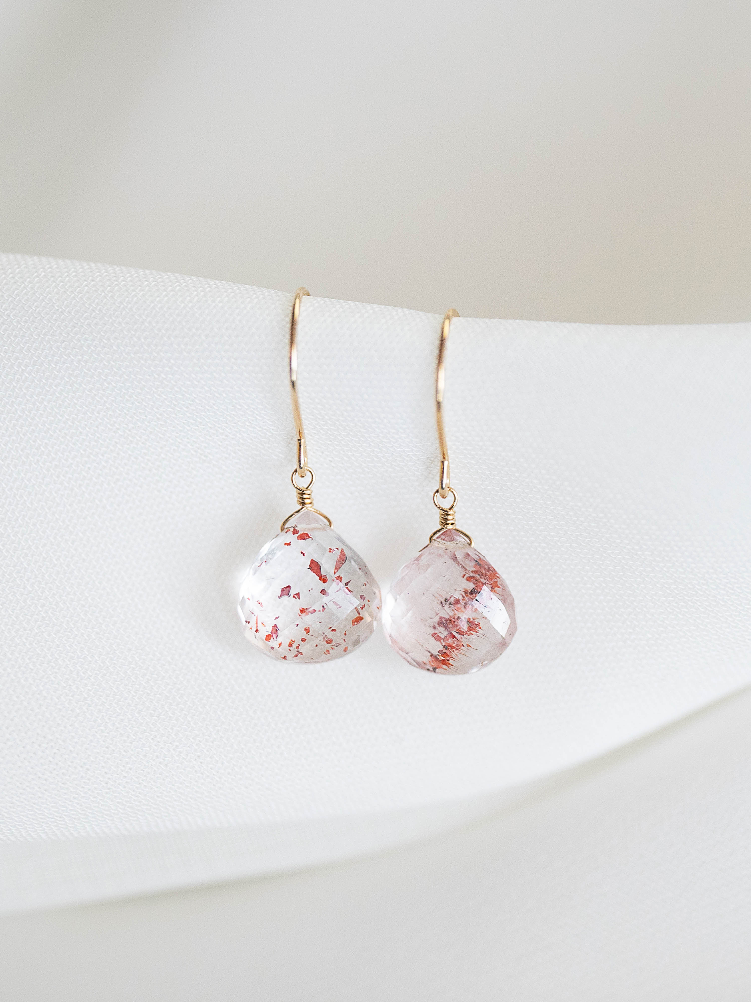 1点もの＊レピドクロサイトインクォーツ マロン ピアス-E