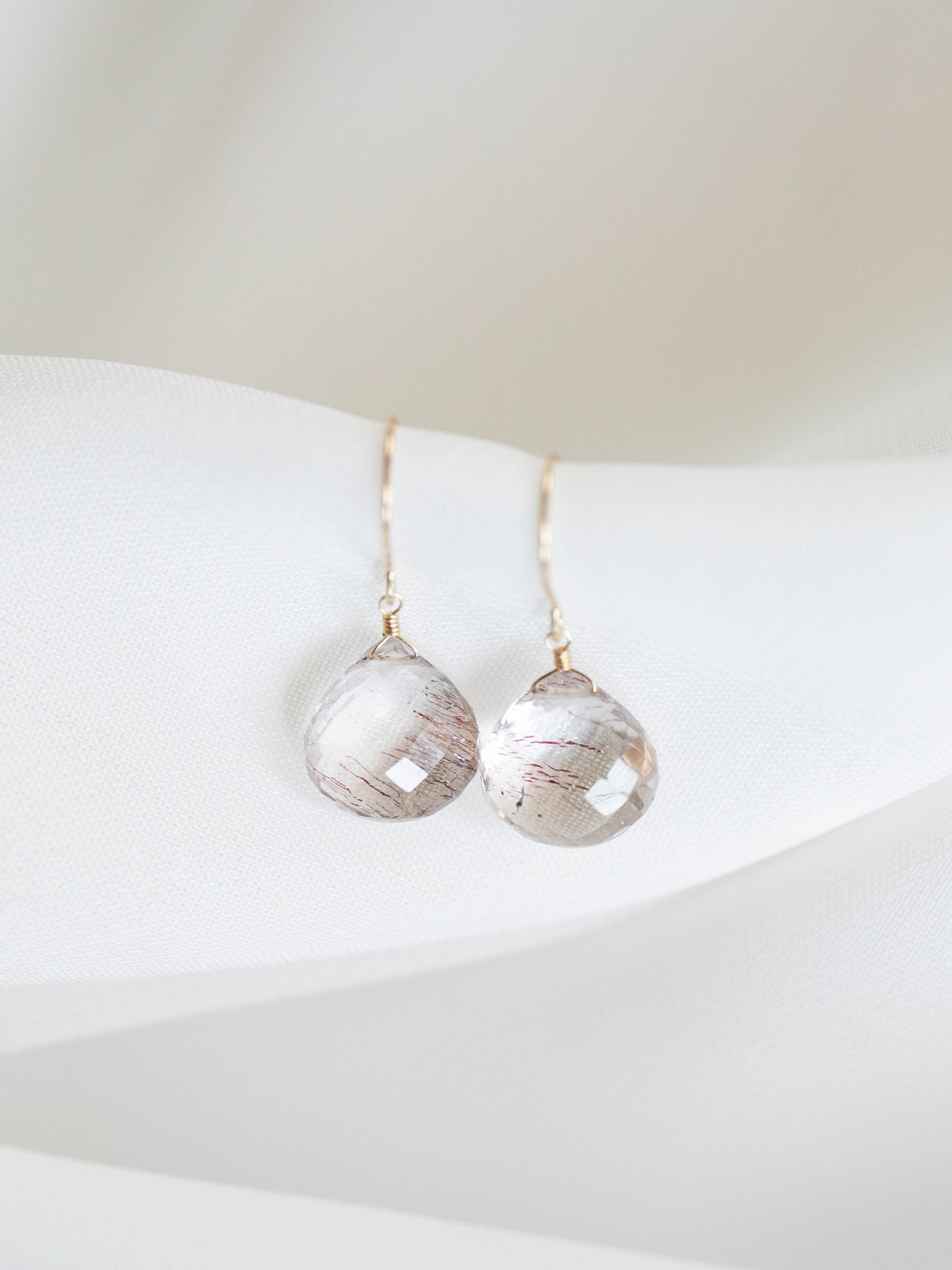 1点もの＊レピドクロサイトインクォーツ マロン ピアス-B