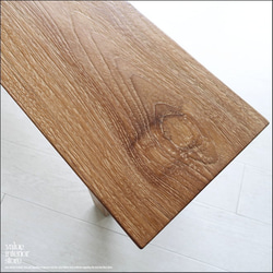オールドチーク無垢材ベンチ UF10 長椅子 古材家具 一枚板 総無垢 ナチュラル 椅子 イス チェア シンプル 木製 2枚目の画像