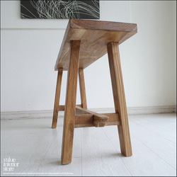オールドチーク無垢材ベンチ UF10 長椅子 古材家具 一枚板 総無垢 ナチュラル 椅子 イス チェア シンプル 木製 8枚目の画像
