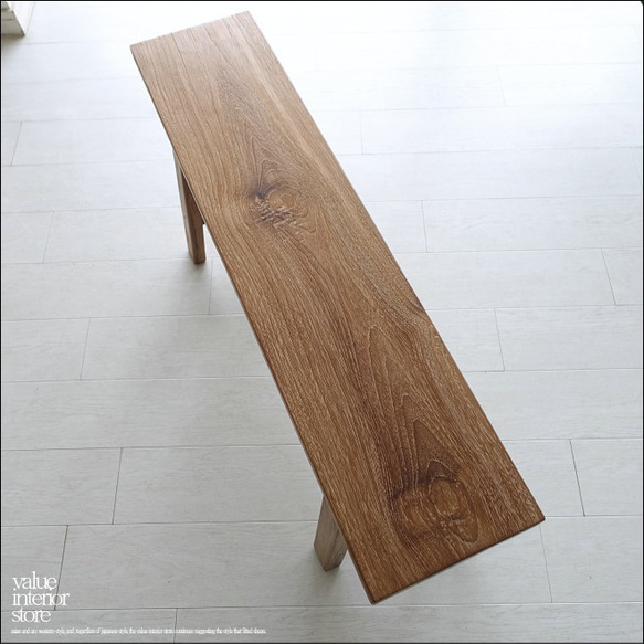 オールドチーク無垢材ベンチ UF10 長椅子 古材家具 一枚板 総無垢 ナチュラル 椅子 イス チェア シンプル 木製 9枚目の画像