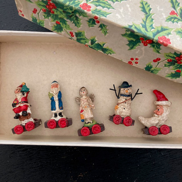 アメリカ ハンドメイド 手描き ガラス オーナメント 箱入り 電車 鉄道