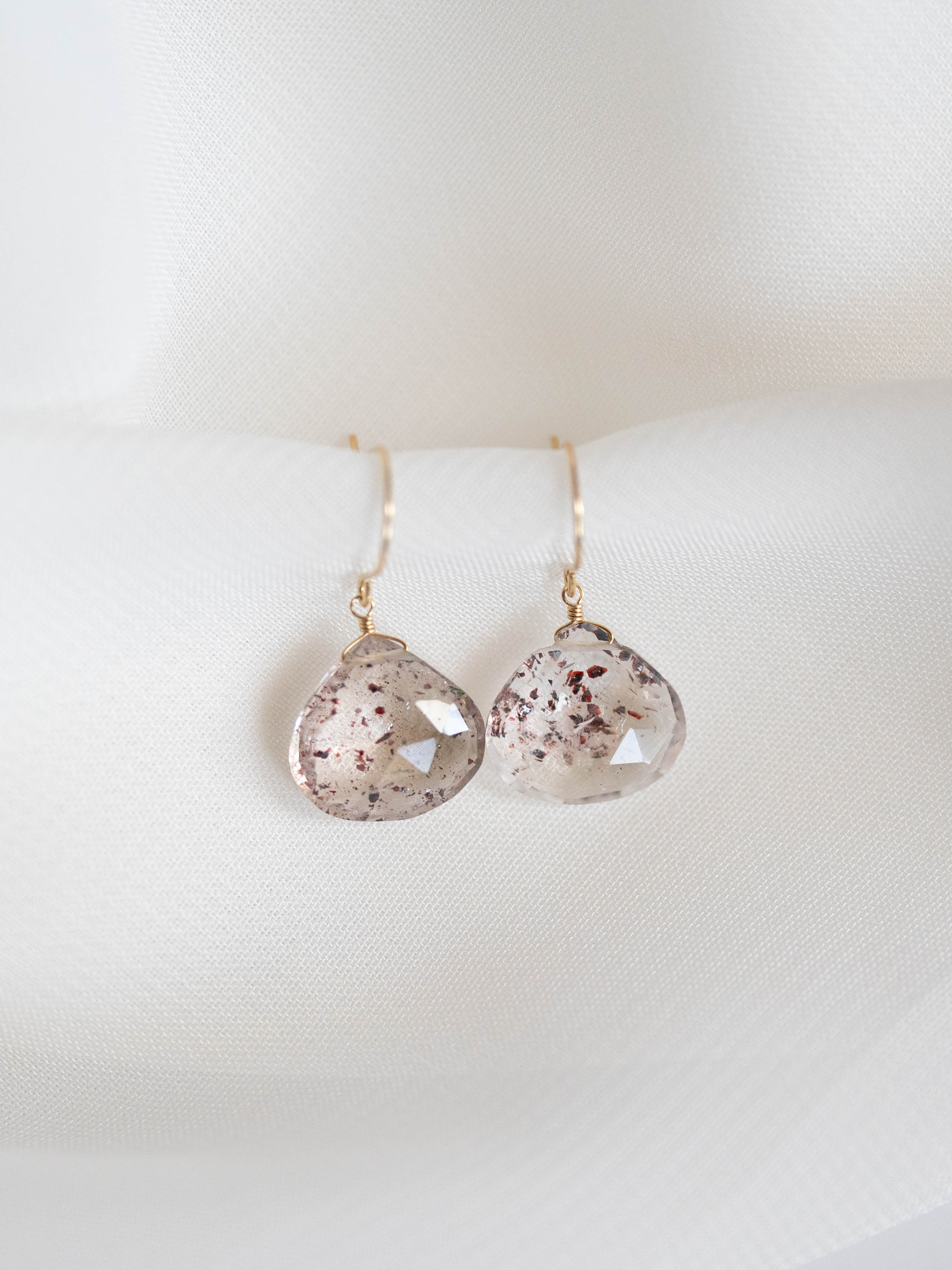 1点もの＊レピドクロサイトインクォーツL マロン ピアス-B