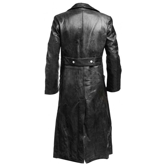 羊革ドイツ風ロングコートメンズ Sheep Leather German Style Long Coat for Men 2枚目の画像